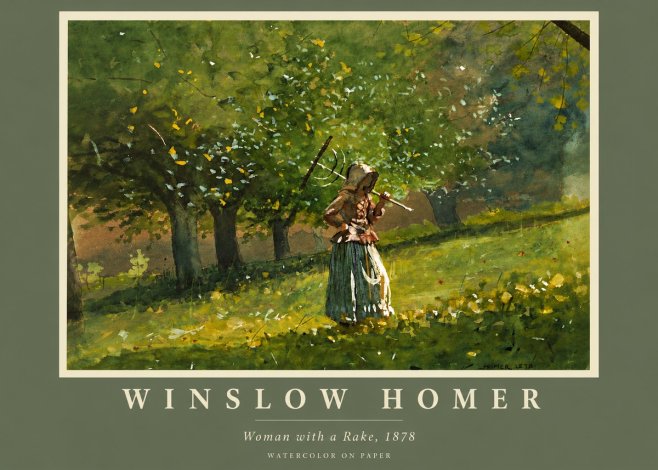 Winslow Homer Woman with a Rake, 1878 No5 - Poster