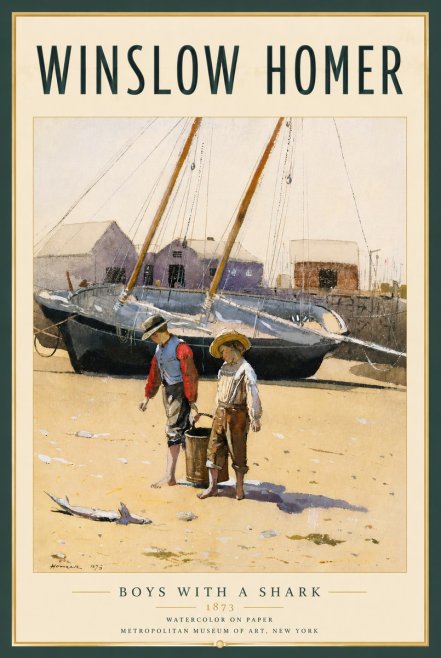 Winslow Homer Boys with a Shark No4 - Poster