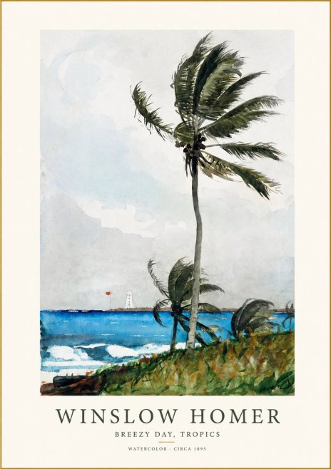 Winslow Homer Breezy Day, Tropics No1 - Poster
