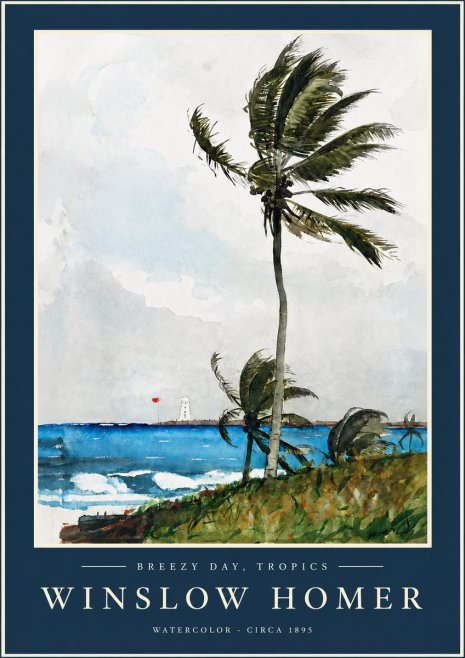 Winslow Homer Breezy Day, Tropics No2 - Poster