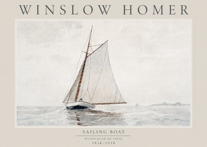 Winslow Homer Sailing Boat No4 - Poster