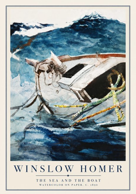 Winslow Homer The Sea and the Boat No5 - Poster