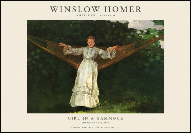 Winslow Homer Girl in a Hammock No1 - Poster