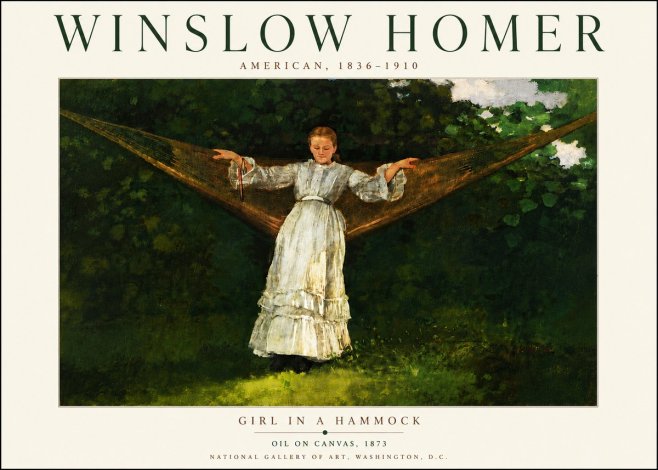 Winslow Homer Girl in a Hammock No6 - Poster