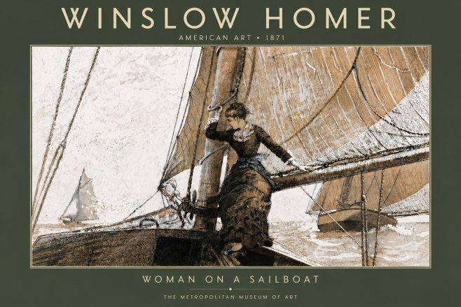 Winslow Homer Woman on a Sailboat No5 - Poster