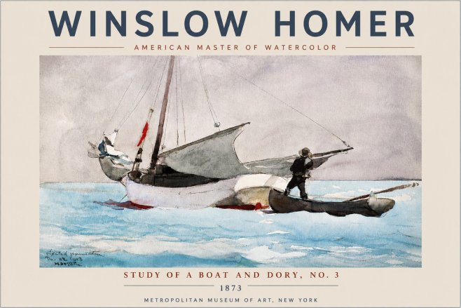 Winslow Homer Study of a Boat and Dory Watercolor, No. 3 No4 - Poster
