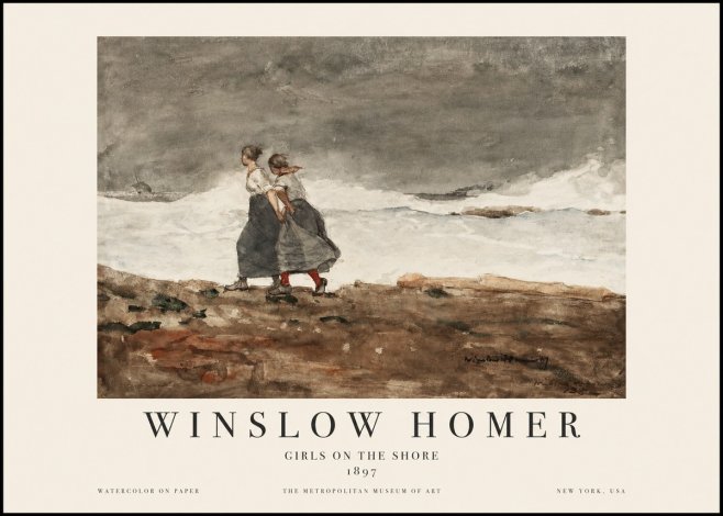 Winslow Homer Girls on the Shore No1 - Poster