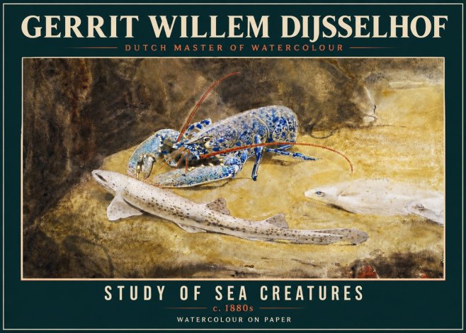 Gerrit Willem Dijsselhof Study of Sea Creatures No4 - Poster