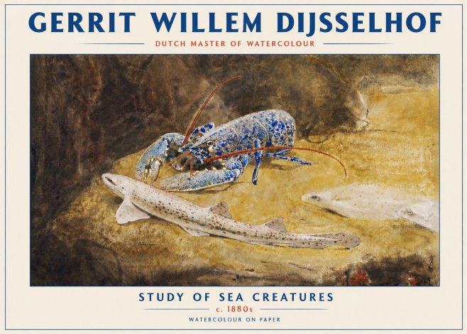 Gerrit Willem Dijsselhof Study of Sea Creatures No5 - Poster
