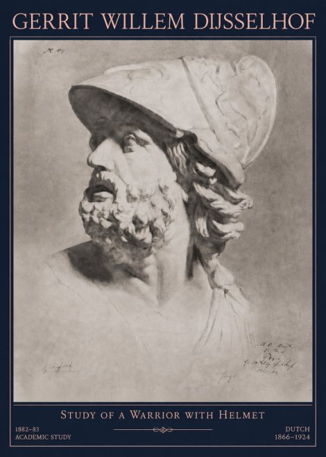 Gerrit Willem Dijsselhof Study of a Warrior with Helmet No3 - Poster