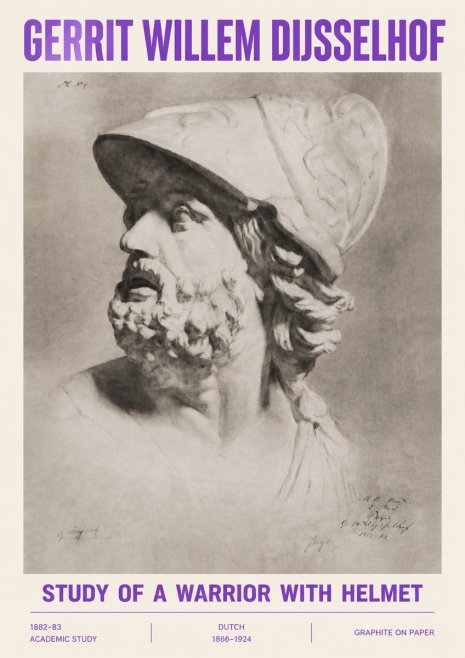 Gerrit Willem Dijsselhof Study of a Warrior with Helmet No4 - Poster