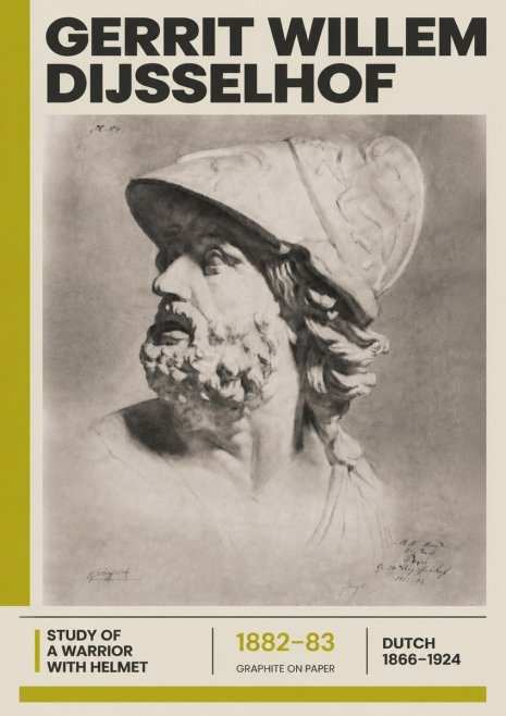 Gerrit Willem Dijsselhof Study of a Warrior with Helmet No6 - Poster