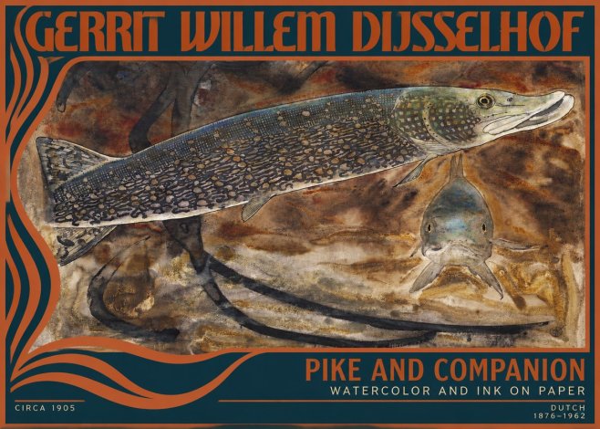 Gerrit Willem Dijsselhof Pike and Carp No4 - Poster