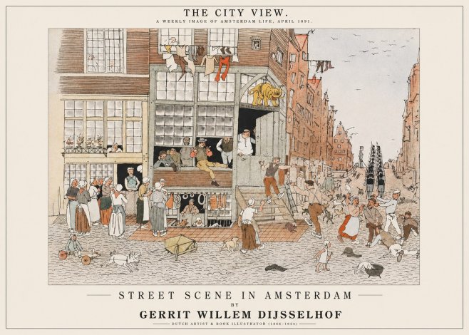 Gerrit Willem Dijsselhof Street Scene in Amsterdam No1 - Poster