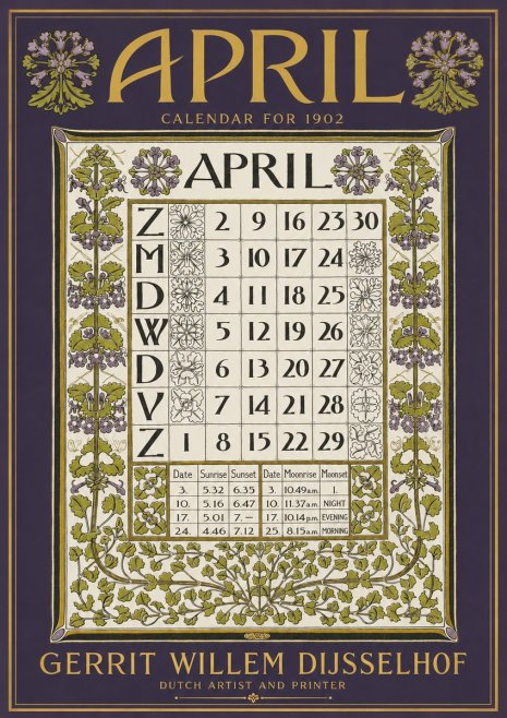 Gerrit Willem Dijsselhof April No4 - Poster