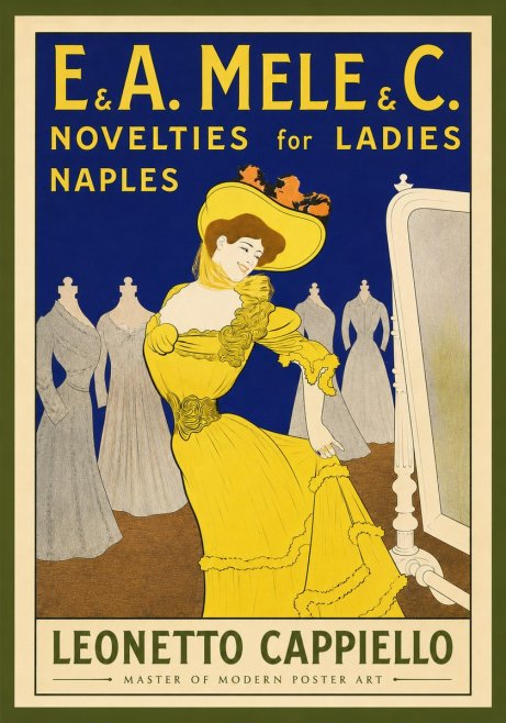 Leonetto Cappiello E.&a. Mele & C. Novelties for Ladies Naples No4 - Poster