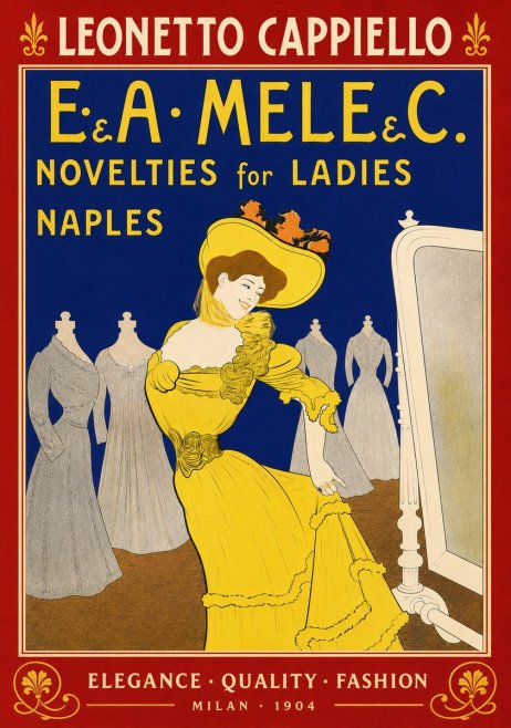 Leonetto Cappiello E.&a. Mele & C. Novelties for Ladies Naples No5 - Poster