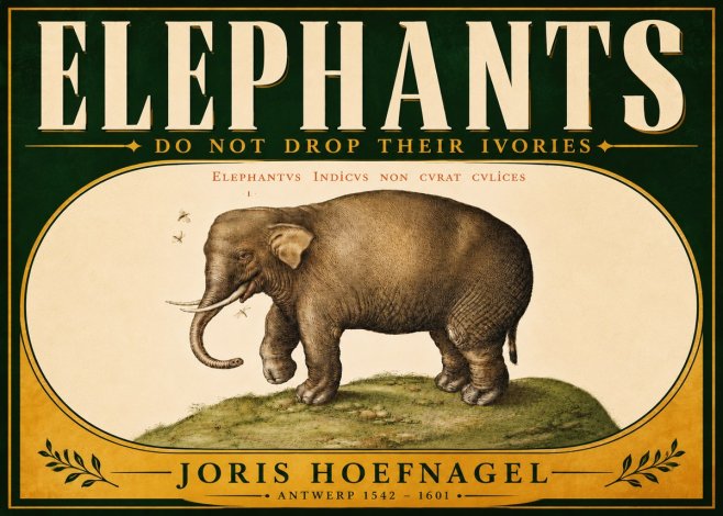 Joris Hoefnagel Elephant Does Not Drop Its Ivories No6 - Poster