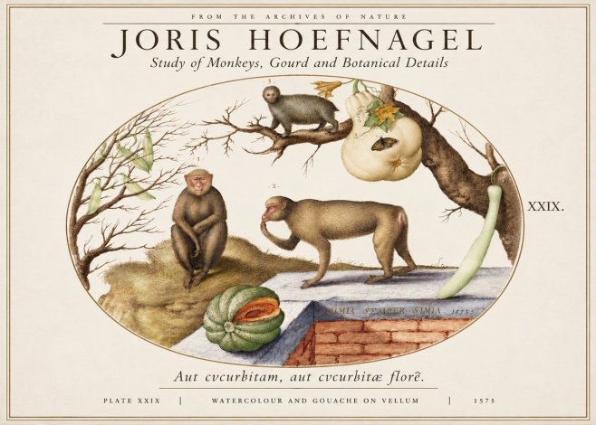 Joris Hoefnagel But Always a Monkey, Always a Monkey. Plate Xxix No6 - Poster