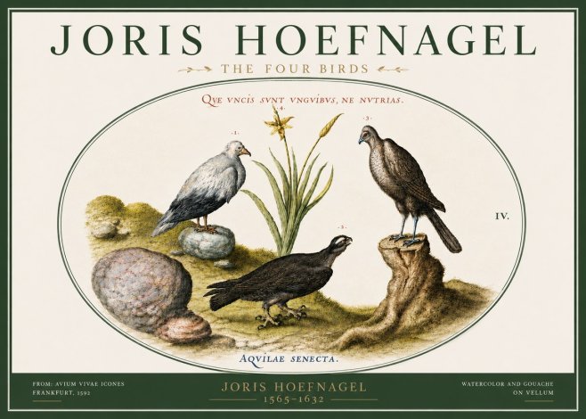 Joris Hoefnagel The Four Birds No5 - Poster