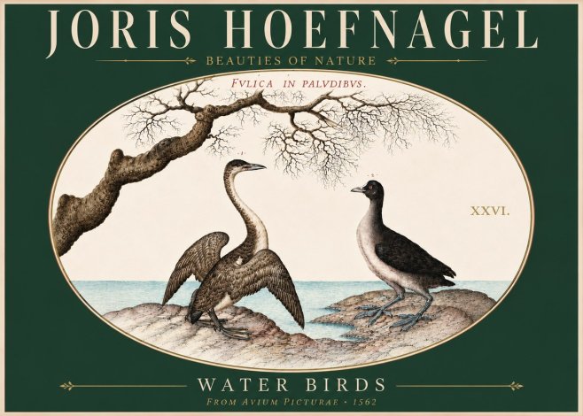 Joris Hoefnagel Cormorant and Coot No5 - Poster