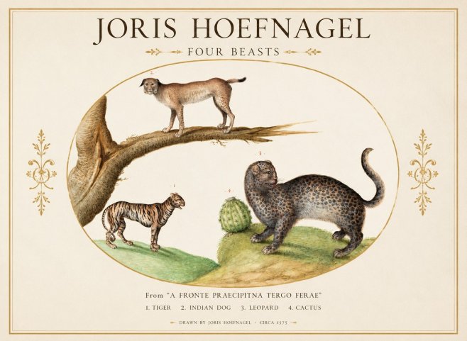 Joris Hoefnagel Four Beasts No1 - Poster