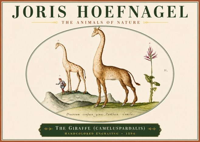 Joris Hoefnagel The Giraffe (Cameluspardalis) No6 - Poster
