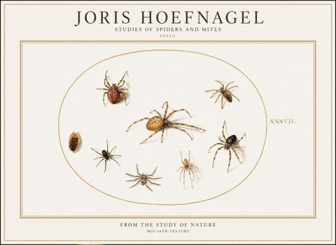 Joris Hoefnagel Study of Spiders and Mites - Plate Xxxvii. No2 - Poster
