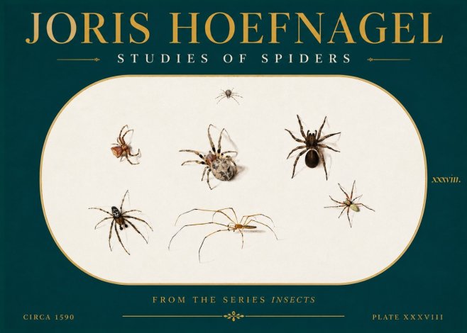 Joris Hoefnagel Studies of Spiders I No5 - Poster
