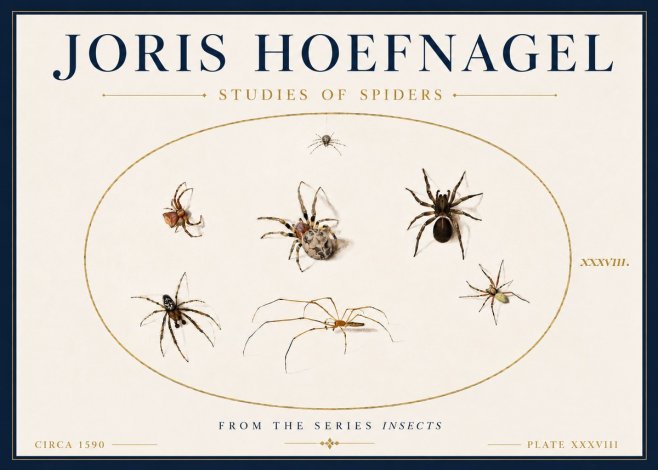 Joris Hoefnagel Studies of Spiders I No6 - Poster