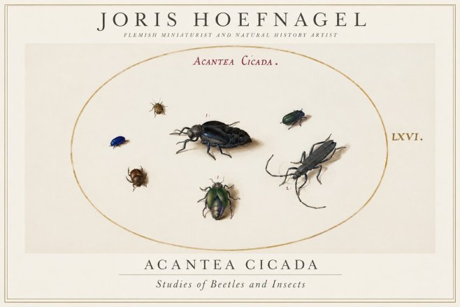 Joris Hoefnagel Acanthia Cicada No2 - Poster
