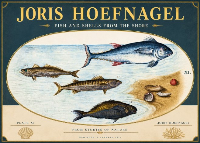 Joris Hoefnagel Fish and Shells from the Shore No4 - Poster