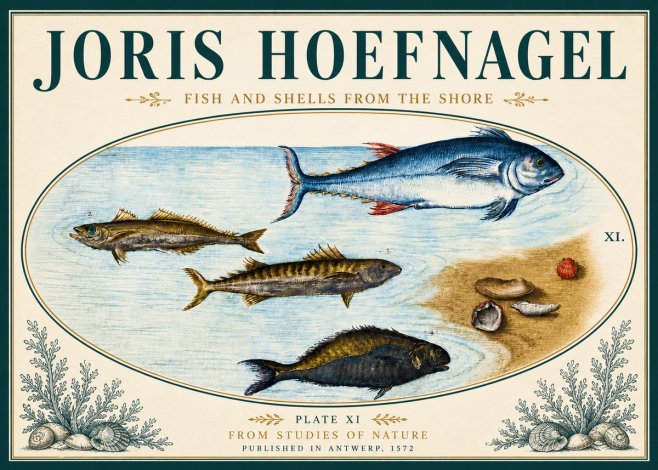 Joris Hoefnagel Fish and Shells from the Shore No6 - Poster