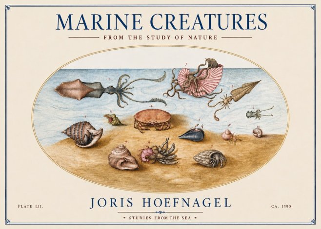Joris Hoefnagel Marine Creatures - Plate Lii No4 - Poster