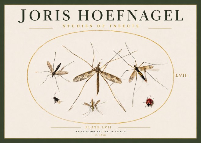 Joris Hoefnagel Studies of Insects II No3 - Poster