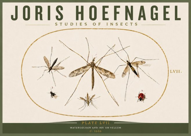 Joris Hoefnagel Studies of Insects II No5 - Poster