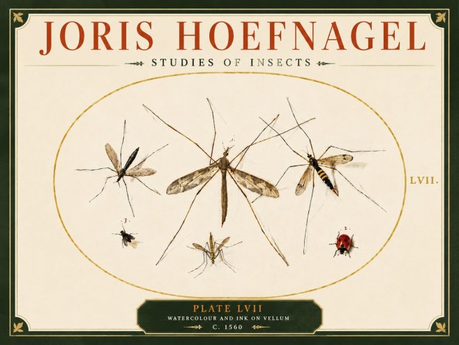Joris Hoefnagel Studies of Insects II No6 - Poster