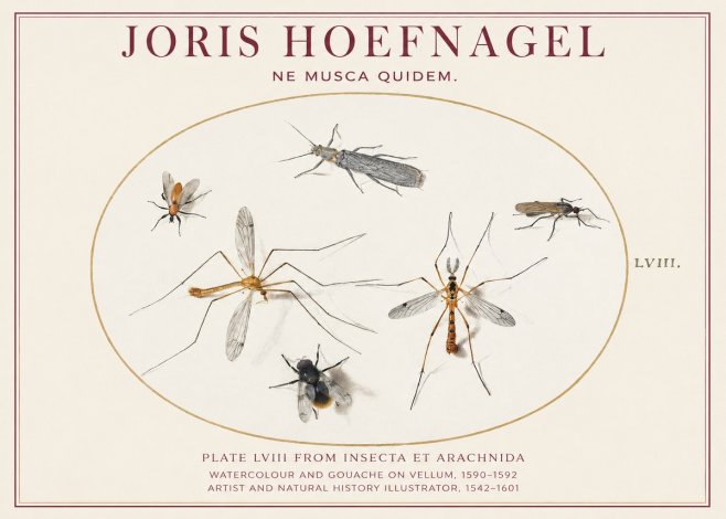 Joris Hoefnagel Plate Lviii from Insecta Et Arachnida No1 - Poster