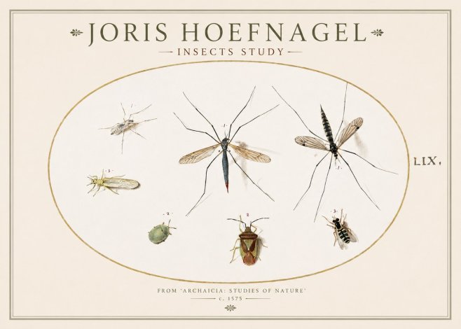 Joris Hoefnagel Insects Study I No1 - Poster
