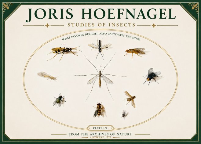 Joris Hoefnagel Studies of Insects III No5 - Poster