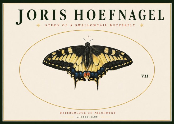 Joris Hoefnagel Study of a Swallowtail Butterfly No4 - Poster