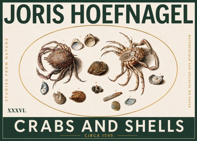 Joris Hoefnagel Crabs and Shells - Studies from Nature No5 - Poster