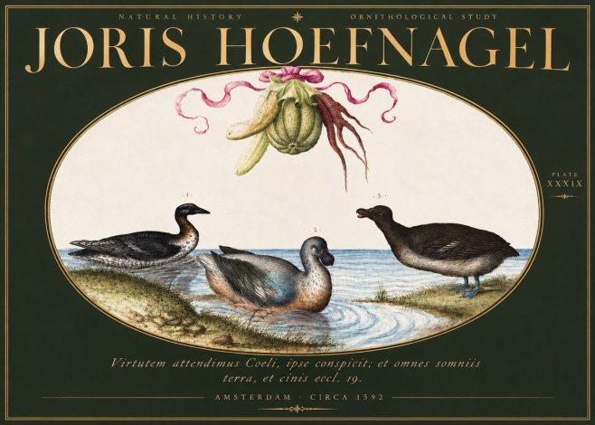 Joris Hoefnagel Ornithological Study No3 - Poster
