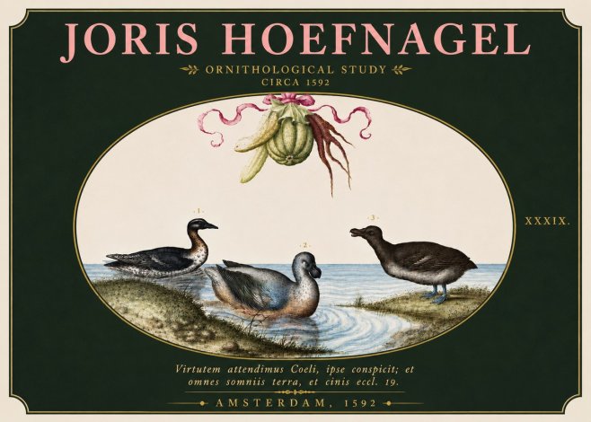Joris Hoefnagel Ornithological Study No6 - Poster