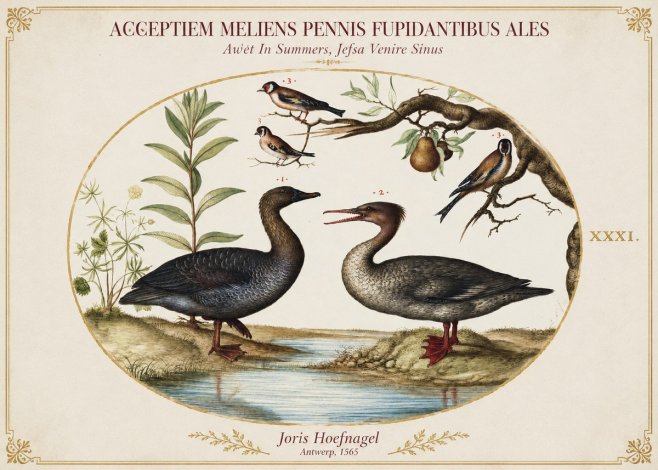 Joris Hoefnagel Acceptiem Meliens Pennis Fupidantibus Ales No1 - Poster