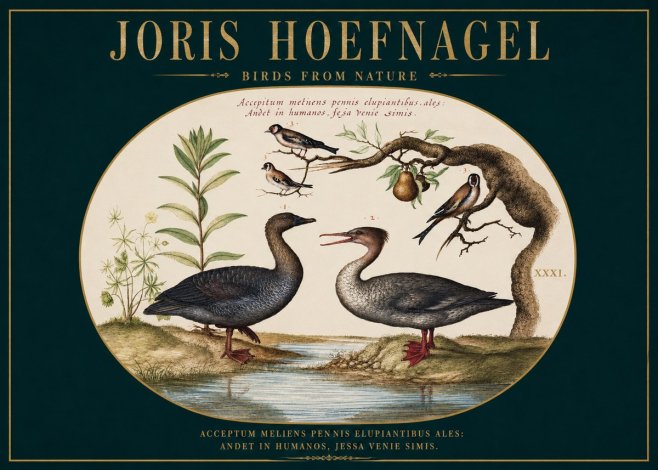 Joris Hoefnagel Acceptiem Meliens Pennis Fupidantibus Ales No3 - Poster
