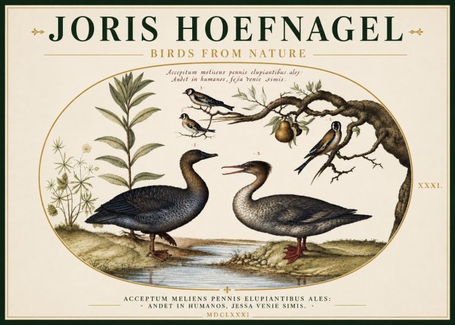 Joris Hoefnagel Acceptiem Meliens Pennis Fupidantibus Ales No5 - Poster