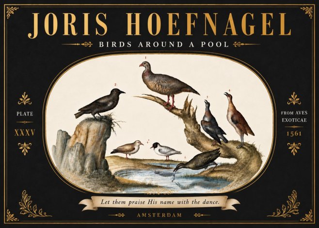 Joris Hoefnagel Birds Around a Pool No6 - Poster
