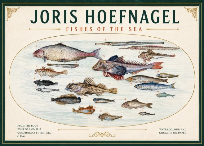 Joris Hoefnagel Fishes of the Sea III No6 - Poster
