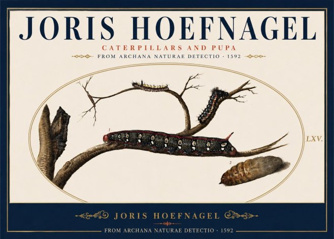 Joris Hoefnagel Caterpillars and Pupa No5 - Poster